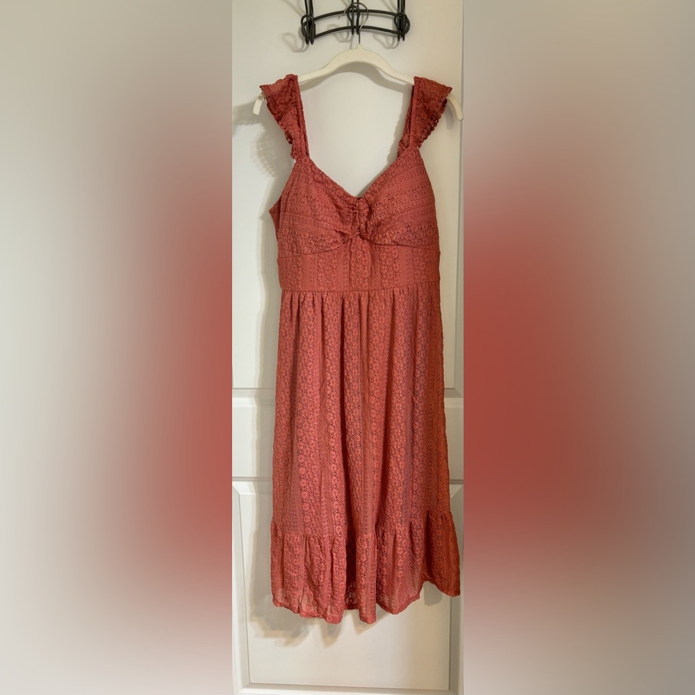 Lily Rose Flutter Sleeve Lace Midi Dress XL